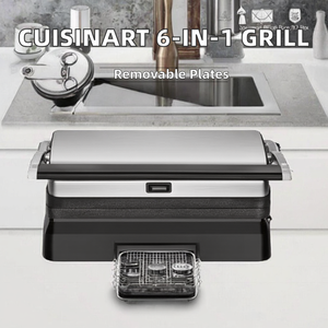 Gril électrique Cuisinart Elite Griddler 6-en-1 avec plaque de cuisson, fonction fondu, température jusqu'à 500°F, affichage LCD et plaques de cuisson résistantes au lave-vaisselle - Product Image 2