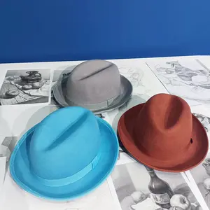 도매 100% 호주 양모 수제 양모 펠트 페도라 파나마 모자