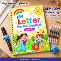 Cahier de calligraphie personnalisé de haute qualité pour enfants, livre de mots magique pour la pratique de l'écriture avec impression en anglais