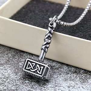 yunnique Nordic Retro Stainless Steel Thor Hammer Pendant Viking <b>Celtic</b> Knot Charm Men's <b>Necklace</b> Gift Jewelry - Product Image 3