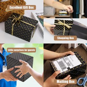 Pequeñas cajas de envío portátiles Diseño de puntos dorados Correo reciclado negro <span class=keywords><strong>para</strong></span> pequeñas empresas <span class=keywords><strong>para</strong></span> Navidad Día de San Valentín <span class=keywords><strong>Padre</strong></span> - Product Image 4