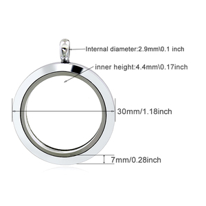 Venta al por mayor 25mm 30mm Aleación de Zinc cristal flotante medallón COLLAR COLGANTE joyería de las mujeres memoria viva medallón para encantos colgante regalo - Product Image 5