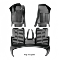 Tapetes para Todo Clima para Jeep Compass (2017+) Renegade Cherokee - Juego Completo de Protección de Cuero para Uso Urbano y en Senderos, Fácil de Limpiar