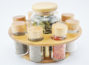 Juego de Estantes para Especias de Bambú con Frascos de Almacenamiento - Product Image 3