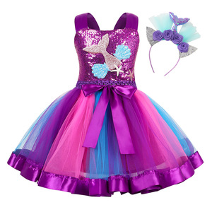 Nuevo Vestido de Princesa Sirena para Niñas con Cola y Diadema, para Halloween, Actuaciones, Eventos Formales, Bodas y Sesiones de Fotos - Product Image 1