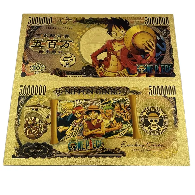 30スタイル日本のクラシックアニメ500万円紙幣ゴールドワンピース紙幣