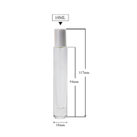 1/3 oz 10 ml 10 ml Cylindre Rectangulaire Mur Lourd Fond Épais Huile Essentielle Parfum Rouleau Bouteilles pour Déodorant Rouleau sur Bouteille