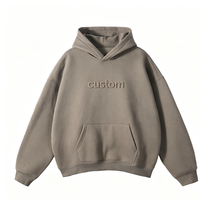 Sweat à capuche épais coupe classique avec poches, épaules tombantes, en molleton, broderie personnalisée 3D, pour homme