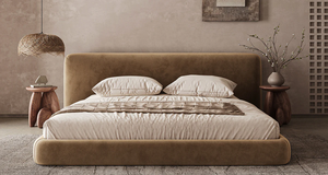 Camas Modernas Italianas Minimalistas Tapizadas en Tela Sintética con Colchón de Látex, Cómodas y Suaves - Product Image 3