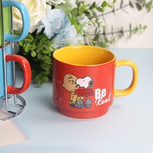 Ensemble de tasses en céramique empilables personnalisées, mignonnes et de style dessin animé pour <span class=keywords><strong>enfants</strong></span>, avec poignée, réutilisables, en porcelaine, sans danger pour les aliments, avec support – Cadeau pour la maison - Product Image 5