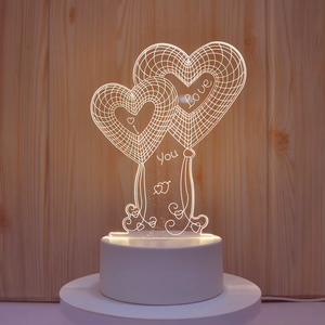 3D love Heart Night Light <strong>Illusion</strong> LED Lamp Warm Lights for Room Home Decor Birthday Gifts Child Boy Girl Amazing Idea <strong>Choice</strong> - Product Image 5