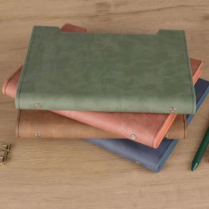 Libreta de Direcciones Espiral A3 Premium Recargable con Cubierta de Cuero de Alta Gama, 80 Hojas, Uso Promocional, Logotipo en el Compartimento para Tarjetas - Product Image 2