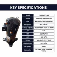 Compresseur Original ZR48K3-PFJ-522 4HP R22 40500BTU 220-240V 50Hz Métal Réfrigération CVC