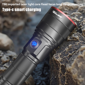 Fonjue 1200 lumen cao mạnh mẽ dài khoảng cách có thể sạc lại dẫn ngoài trời ngọn đuốc chiến thuật ánh sáng hợp kim nhôm đèn pin - Product Image 4