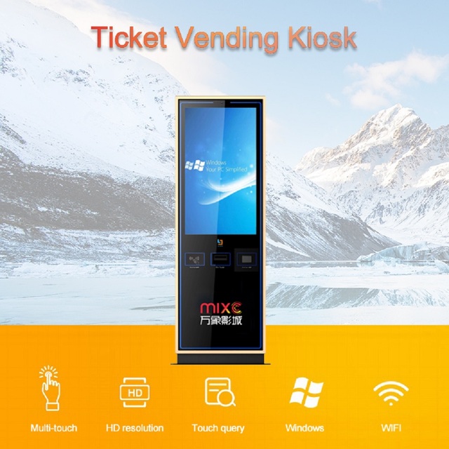 43 Inch Self-Service Ticket Vending Kiosk OEM Touch Screen Multi-Function Ticket Dispenser Terminal SDK Indoor
