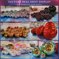Ballons Géants Gonflables en PVC pour Décoration de Fête, Sphères Métalliques Réfléchissantes, Boules Miroir Brillantes et Imposantes