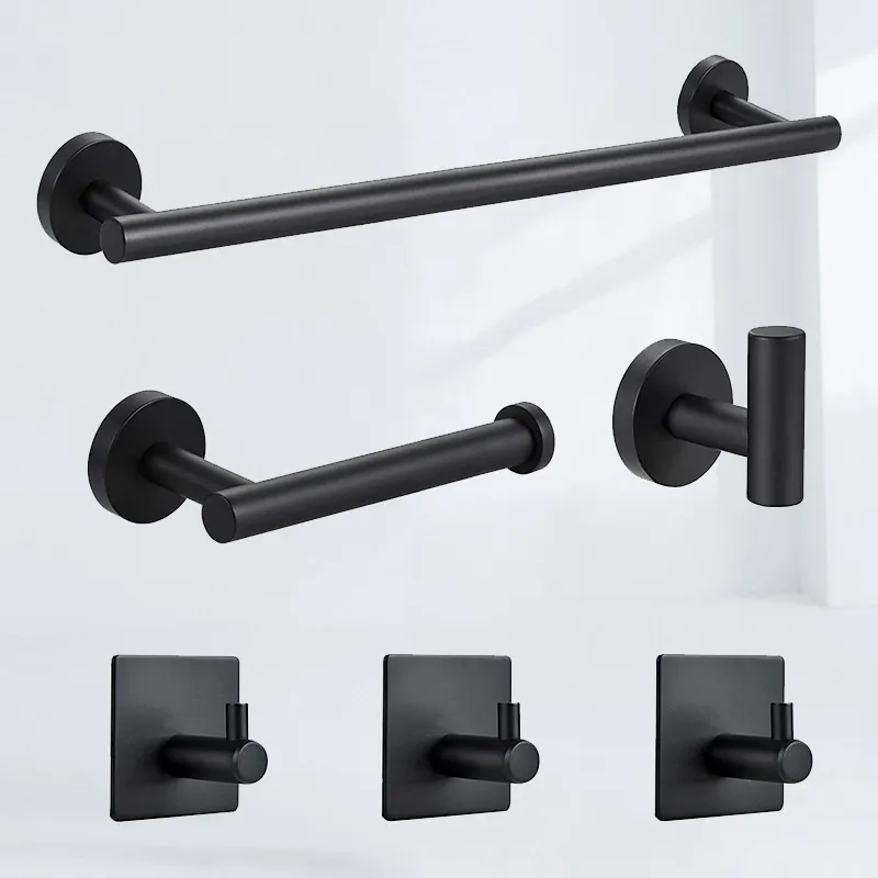 Hotel best-sales modern new designs wall mounted 304 stainless steel bathroom accessories set drilling towel bar holder
