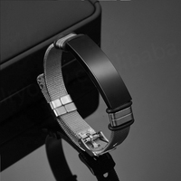 Pulsera de Cuero Trenzado Negro de Triple Hilera para Hombre, Grabado Láser de Alta Calidad con Letras e Imágenes Personalizadas