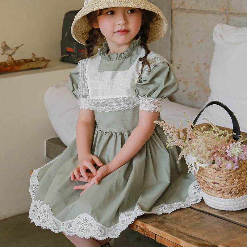 Boutique algodón verano césped con volantes mameluco fiesta niño niña vestido coreano verano vestidos elegantes para niña 6 años Lila