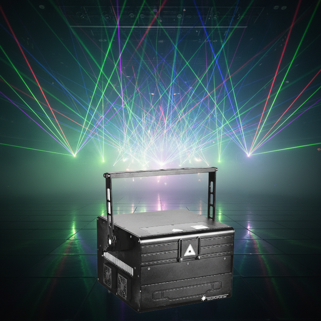 Laser Light Show DJ Equipment RGB Full Color 20W ILDA RJ45 DMX512 Connect Sound-Activated Control IP33 Rated Garden Use