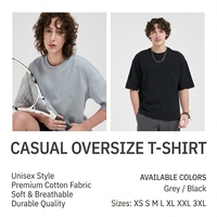 T-shirt unisexe blanc à col rond, manches courtes, coupe ample, tricoté, respirant, 100% coton, 260g