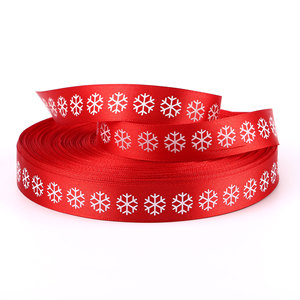 Pita Satin Kustom Pita Natal Cetak Kotak Hadiah Pita Satin Pre-tied - Product Image 1