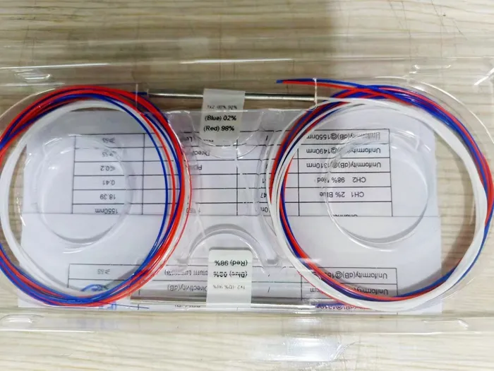 모든 비율 10/90,20/80, 30/70, 40/60, 50/50 2/98,3/97 분할 비율 광섬유 FBT 커플러, 커넥터가없는 FBT 분배기