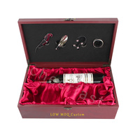 Superbe coffret de transport en bois pour 2 bouteilles de vin rouge, boîte cadeau en bois et 4 accessoires, emballage en bois pour vin