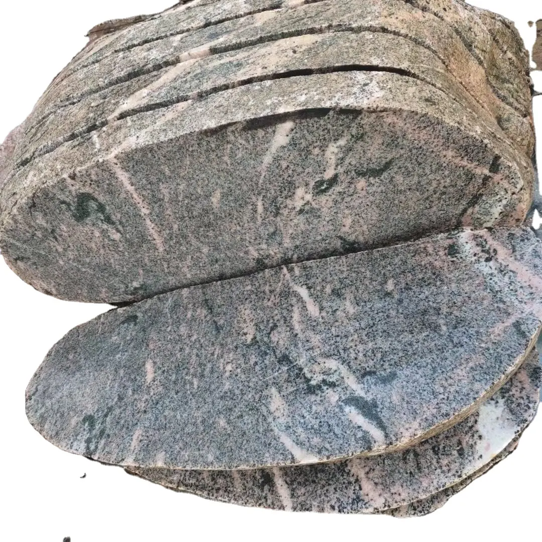 Slice black pebble stone tile Natural River cobble stone affettato per pavimentazione, rivestimento esterno della parete