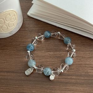 Natural Blue Cube Crystal White Crystal <b>Bracelet</b> S925 Silver Everyday Wear Unisex Jewelry - Product Image 2
