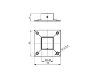 Plaque de base carrée moderne en acier inoxydable pour montage de balustrade, fixation par vis pour poteau, escalier extérieur, villa, salle de bain - Vente en gros