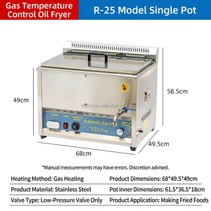 Friteuse à gaz professionnelle à cuve unique avec contrôle précis de la température pour la cuisson de diverses collations frites - Product Image 5