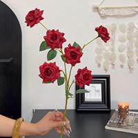 H33 6 Kunstmatige Rozen Kunstbloemen Creatieve Bloemdecoratie Raamdecoratie Fotografie Props voor Binnen Kerstdecoratie
