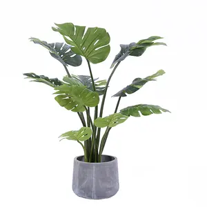 Factory 90cm Artificial Monstera bonsai with big leaves for home decoration