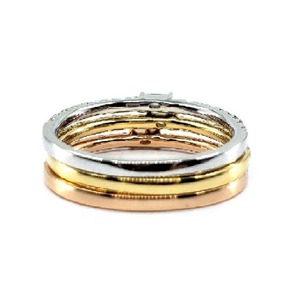 Ensemble de bagues fines empilables classiques pour mariée, en or blanc 18 carats, serties de diamants taille baguette de haute qualité, pour mariage, fête ou anniversaire - Product Image 3