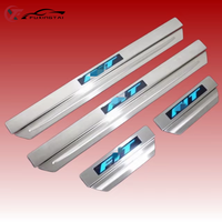 FUXINGTAI Compatible avec Honda Fit 08-13, marchepied de porte LED avec lumière, bande de seuil de porte - Spécial pour la modification