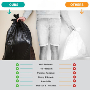 Sacs à ordures DB Plastics 30 gallons (100 pièces) 31 \ "X 35 \" grands revêtements de boîtes en plastique noir robustes pour l'utilisation extérieure de la feuille de pelouse - Product Image 6