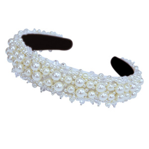 Diadema de Perlas para Novia, Estilo Europeo Americano, Adorno de Cabello con Cristales Barrocos, Aro para la Cabeza de Princesa Coreana para Damas - Product Image 6