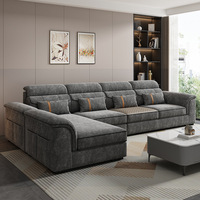 Canapé d'angle en forme de L en éponge haute densité, option multicolore, tissu chenille, ensemble modulable minimaliste avec chaise longue pour salon