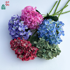 Fleurs artificielles en soie Anna Hydrangea pour décoration de mariage, accessoires muraux floraux - Product Image 1
