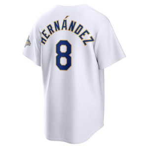 Camisetas <span class=keywords><strong>de</strong></span> Béisbol para <span class=keywords><strong>Hombre</strong></span> <span class=keywords><strong>de</strong></span> la Colección Gold 2026, Estilo Los Ángeles, Personalizadas, Bordadas, con Logos, Blancas - Product Image 3