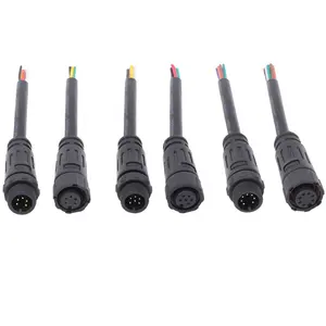 AOHUA M12 molded waterproof male female ip67 led cable connector 2 3 4 5 6 pin for wire system