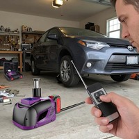 Cric électrique sans fil 5 tonnes avec batterie 4.0Ah et lumières LED pour remplacement de pneus de SUV et réparation sur route