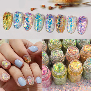 Paillettes Chunky Arc-en-ciel 10g/Bouteille, Poudre Scintillante pour Ongles, Flocons de Gel Polish, Accessoires de Décoration pour Manucure DIY - Product Image 3
