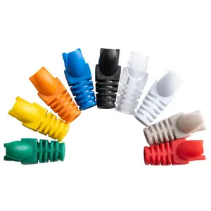 מגפי כבלים pvc שקופים גומי מחבר rj45 מחבר 8p8c