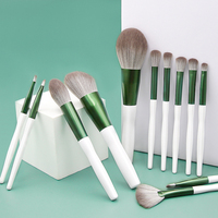 Ensemble de 12 pinceaux de maquillage professionnels synthétiques de qualité supérieure avec manche en plastique, pinceaux pour le visage et les lèvres, pinceaux pour les sourcils, sac de voyage