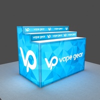 Tables de promotion pour salons professionnels, comptoirs d'exposition, en aluminium, avec éclairage LED rétroéclairé en tissu SEG, 4 pieds