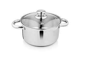 Cazuela amistosa de inducción de acero inoxidable con tapa de vidrio Cazuela para cocinar Cazuela inferior de inducción con tapa de vidrio - Product Image 3