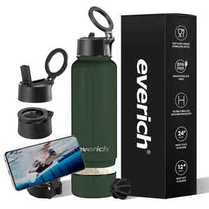 Fabricante de botellas de agua personalizadas de acero inoxidable 304 termo para deporte con tapa magnética para deportes