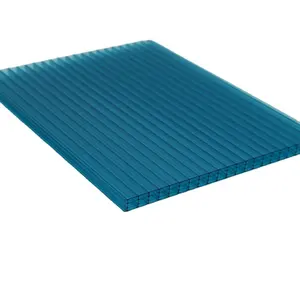Explosive New Product blue 12mm four-wall polycarbonate hollow sheet with 10 years warranty polycarbonate hollow sheets for